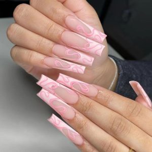 LuvLiner Heart Stripe Press-On Nails – Chic & Ready-to-Wear Glam